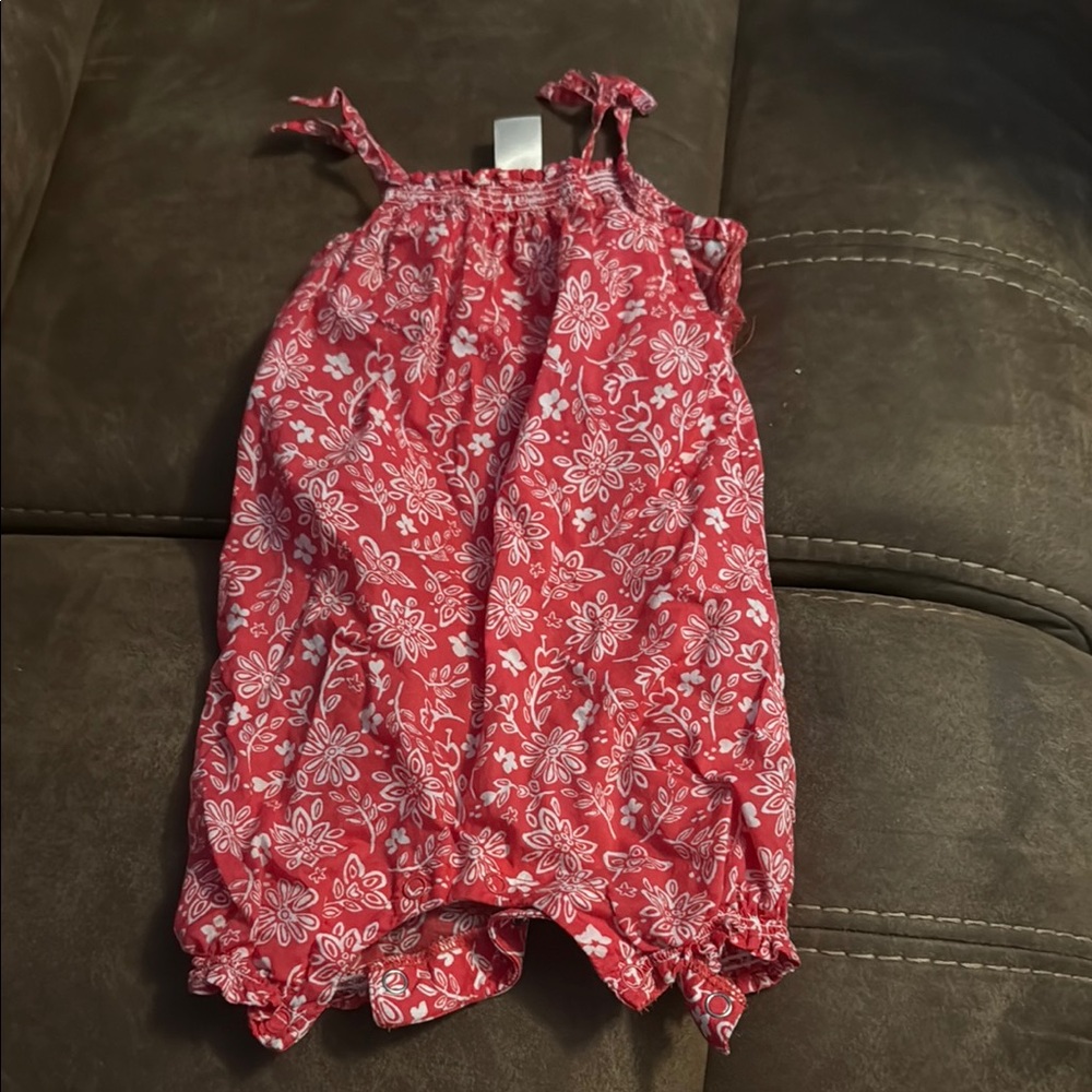 Dark Pink Floral Baby Romper